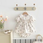 【66-90cm】ロンパース ベビー フラワー ブラウス＆ブルマ - 画像 (2)