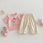 【73-120cm】半袖Ｔシャツ ベビー フリル襟 カートゥーン - 画像 (9)