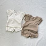 【73-100cm】セットアップ フリル袖 ワッフル - 画像 (3)
