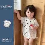 【66-90cm】ロンパース キノコ ドット 可愛い ベビー服