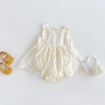 【66-90cm】ロンパース ベビー ノースリーブ メッシュ シンプル