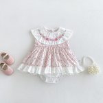 【66-90cm】ロンパース ベビー ピンク ストライプ スウィート