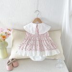 【66-90cm】ロンパース ベビー ピンク ストライプ スウィート - 画像 (8)