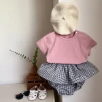 【66-90cm】パンツ ベビー チェック リボン 韓国風 かぼちゃんパンツ - 画像 (11)