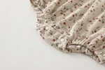 【66-90cm】ロンパース ベビー 半袖 レース襟 花柄 - 画像 (15)