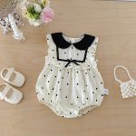 【66-90cm】ロンパース 可愛い ドット/チェック ベビー服 - 画像 (13)
