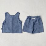 【73-100cm】セットアップ ベビー デニム 無地 通園・お出かけに - 画像 (4)