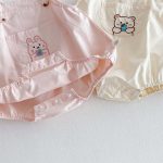 【66-90cm】サロペットロンパース 刺しゅう入り 動物柄 - 画像 (7)