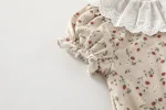【66-90cm】ロンパース ベビー 半袖 レース襟 花柄 - 画像 (12)