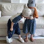 【80-140cm】パンツ 菱形 キルティング デニム ハーフパンツ - 画像 (15)