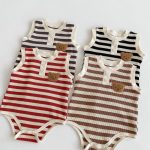 【66-90cm】ロンパース ワッフル ボーダー クマ - 画像 (15)