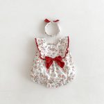 【66-90cm】ロンパース レッド 蝶結び 可愛い - 画像 (5)