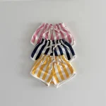 【73-100cm】ショートパンツ ベビー ストライプ ボトムス - 画像 (3)
