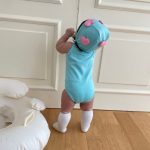 【66-100cm】水着 ベビー 可愛い ハートスイムウェア＆帽子 - 画像 (3)