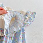 【66-140cm】ロンパースorワンピース ブルー 花柄 姉妹服 - 画像 (14)