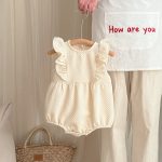 【66-100cm】ロンパースorワンピース フリル クリーム 姉妹服 - 画像 (5)