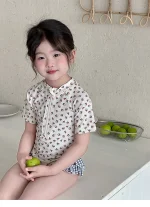 【80-130cm】水着 女の子 小花柄 フリル - 画像 (6)