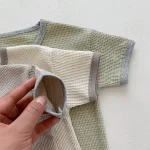 【66-100cm】セットアップ ベビー ノーカラーワッフル シンプル - 画像 (20)