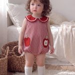【66-90cm】ロンパース アップル チェック 可愛い - 画像 (6)