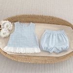 【73-120cm】セットアップ チェック ベスト＆ブルマ - 画像 (4)