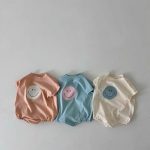 【66-90cm】ロンパース 半袖 笑顔 肌に優しい