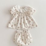 【66-90cm】ロンパース ベビー フラワー ブラウス＆ブルマ - 画像 (12)