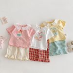 【73-120cm】半袖Ｔシャツ ベビー フリル襟 カートゥーン - 画像 (8)