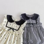 【66-90cm】ロンパース 可愛い ドット/チェック ベビー服 - 画像 (16)