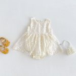 【66-90cm】ロンパース ベビー ノースリーブ メッシュ シンプル - 画像 (2)