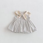 【73-110cm】ワンピース ベビー ストライプ セーラー - 画像 (3)