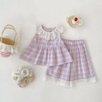 【73-120cm】セットアップ ノースリーブ チェック - 画像 (4)