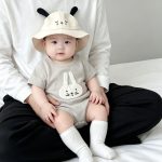 【66-90cm】ロンパース 可愛い ウサギ グレー ベビー服 - 画像 (2)