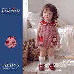 【66-90cm】ロンパース アップル チェック 可愛い - 画像 (3)