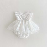 【66-90cm】ロンパース レース ホワイト フリル - 画像 (4)