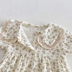 【66-90cm】ロンパース＆帽子 フラワー柄 可愛い ベビー服 - 画像 (9)