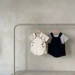 【66-100cm】サロペット or ボーダーTシャツ ベビー 韓国風 - 画像 (3)