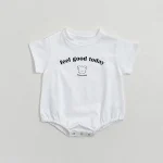【66-90cm】ロンパース ベビー 熊柄 英字 - 画像 (4)
