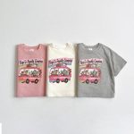 【80-130cm】半袖Tシャツ アニマル ファミリーがバスで冒険 - 画像 (2)