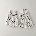 【66-100cm】ロンパースorワンピース ドット プリンセス 姉妹服 - 画像 (10)