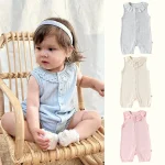 【66-90cm】ロンパース ベビー ノースリーブ ナチュラル