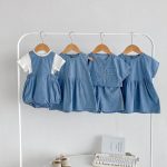 【66-100cm】サロペットorワンピースorセットアップ デニム 無地