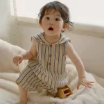 【66-90cm】ロンパース ベビー おしゃれ ストライプ - 画像 (4)