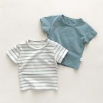【73-100cm】半袖Tシャツ 肌触り 優しい 無地ORボーダー柄 - 画像 (5)