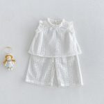 【73-120cm】セットアップ ベビー 女の子 フリル スリーブ レース - 画像 (2)
