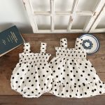 【66-100cm】ロンパースorワンピース ドット プリンセス 姉妹服 - 画像 (6)