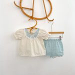 【73-110cm】セットアップ ベビー 切り替え レース リボン付き - 画像 (15)