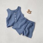 【73-100cm】セットアップ ベビー デニム 無地 通園・お出かけに - 画像 (3)