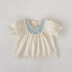 【73-110cm】セットアップ ベビー 切り替え レース リボン付き - 画像 (11)