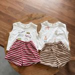【80-150cm】セットアップ ノースリーブ トップス＆ボーダー パンツ - 画像 (13)