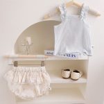 【73-100cm】セット リボン キャミソール＆花柄ふんわりスカートパンツ - 画像 (8)